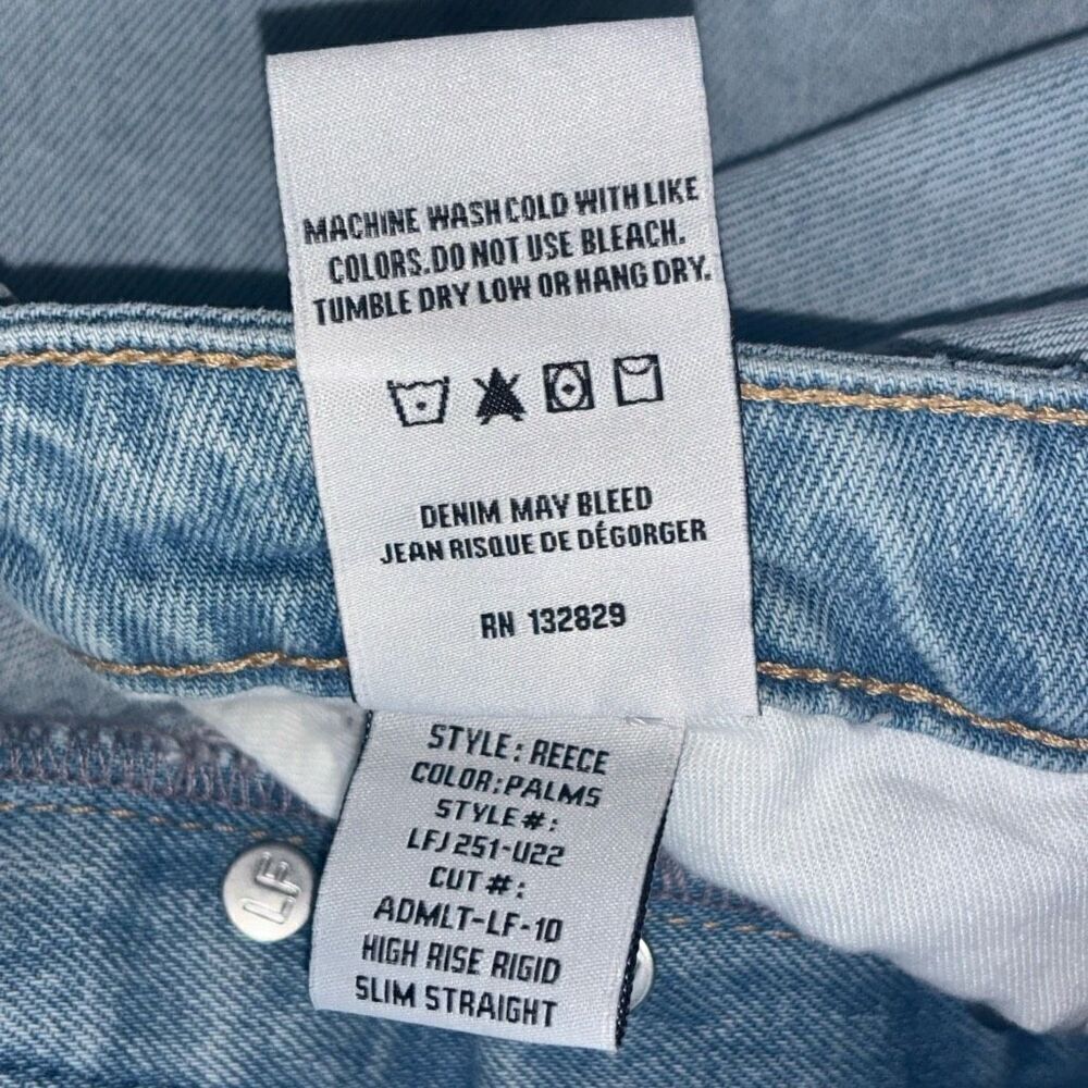 Lovers + Friends Reece High Rise Rigid Slim Straight Jeans In Palms 28 - Picture 7 of 15